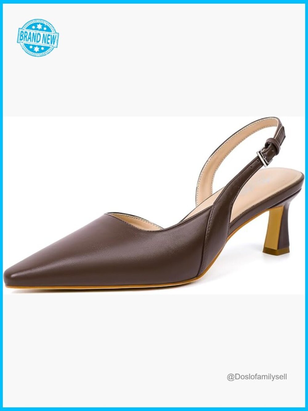 Slingback Kitten Heels Pointed Closed Toe Pumps Wedding Work Shoes